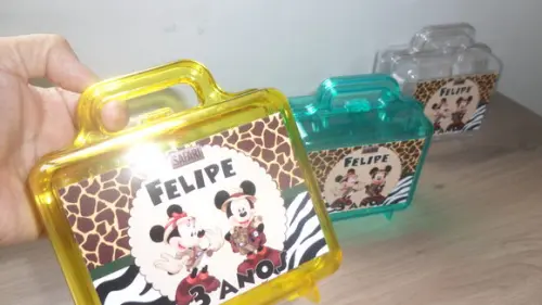 Maletinha Personalizada Mickey e Minnie Safari
