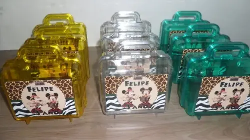 Maletinha Personalizada Mickey e Minnie Safari
