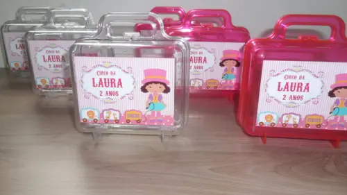 Maletinha Personalizada Tema Circo Rosa