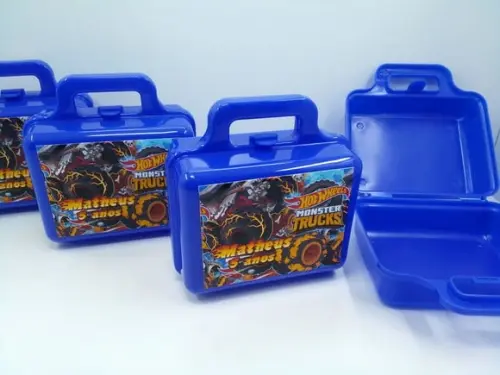 Maletinha Plastica Personalizada Hot Wheels Monster Trucks