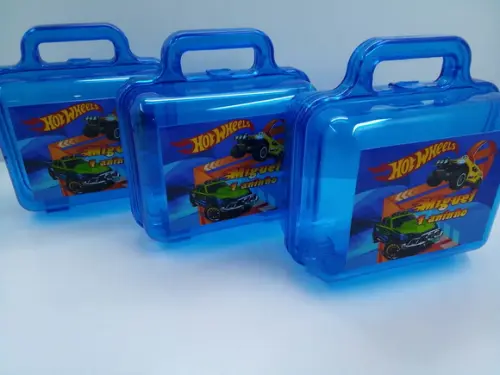 Maletinha Plastica Personalizada Tema Hot Wheels
