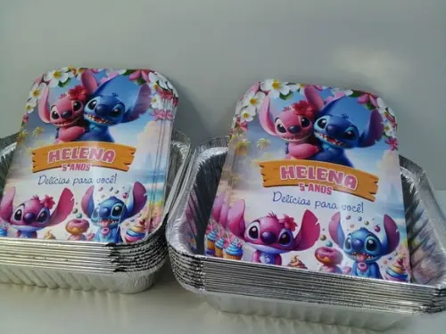 Marmitinha Personalizada Tema Stitch e Angel