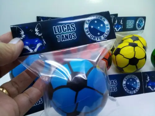 Mini Bola Macia Tamanho 6x6cm Tema Cruzeiro