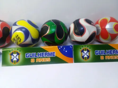 Mini Bola Macia Tamanho 6x6cm Tema Brasil Copa do Mundo