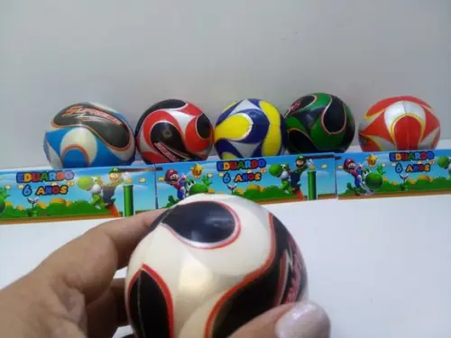 Mini Bola Macia Tamanho 6x6cm Tema Super Mário