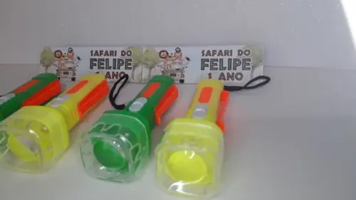 Mini Lanterna de Plástico Sortidas Lapela Tema Safari Baby