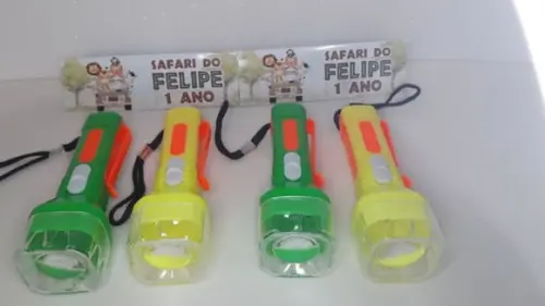 Mini Lanterna de Plástico Sortidas Lapela Tema Safari Baby