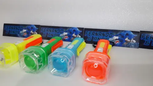 Mini Lanterna de Plástico Sortidas Lapela Tema Sonic