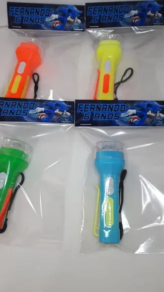 Mini Lanterna de Plástico Sortidas Lapela Tema Sonic