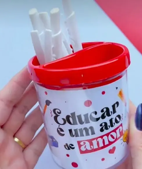 Porta Lápis Acrílico 9cm Dia dos Professores