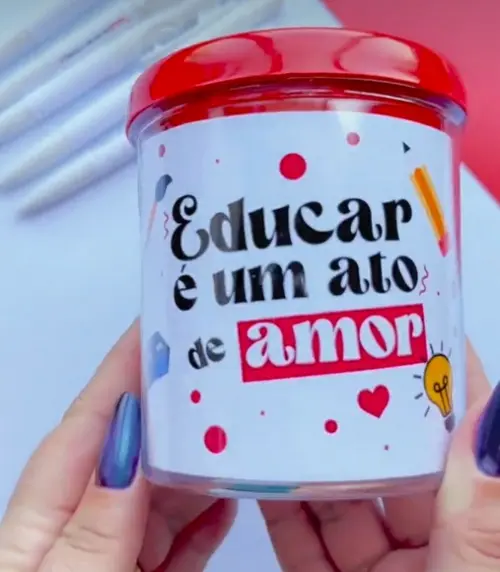 Porta Lápis Acrílico 9cm Dia dos Professores