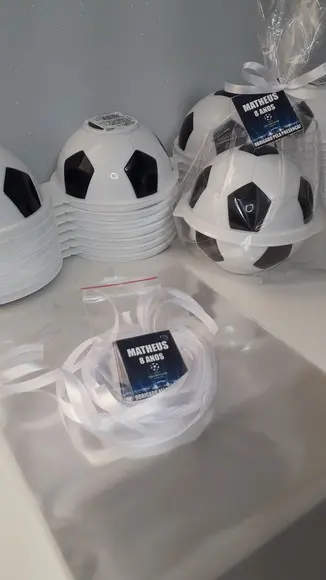 Pote Bola de Futebol Plasutil Tema Futebol+ Tag e Fita