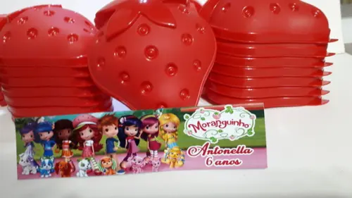 Pote em Formato de Morango+ Lapela Personalizada