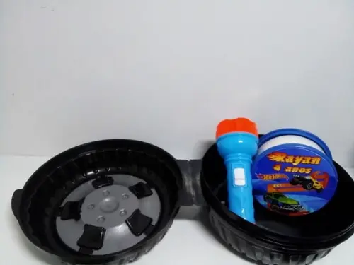Pote Roda + Copo Retratil + Lanterna Tema Hot Wheels