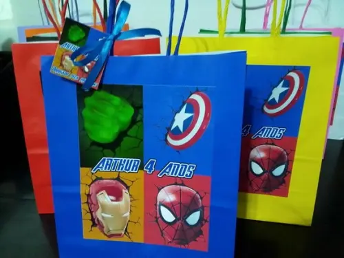 Sacolinhas Personalizada no Tema Super Herois