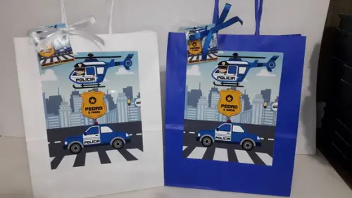 Sacolinhas Personalizada Tema Policia