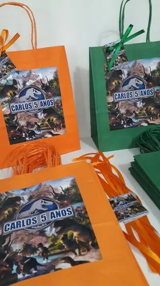Sacolinhas Personalizadas Tema Dinossauro