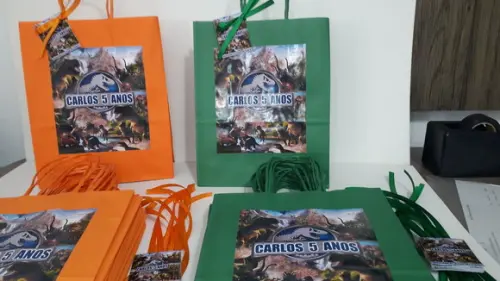 Sacolinhas Personalizadas Tema Dinossauro