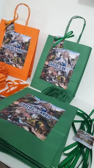 Sacolinhas Personalizadas Tema Dinossauro
