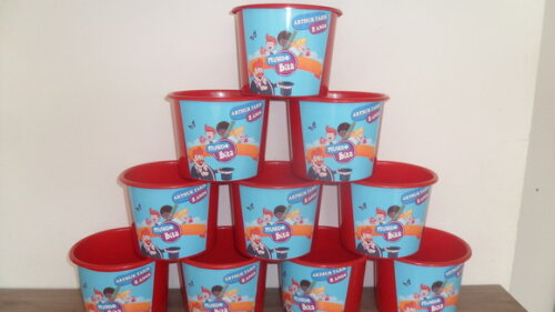 Lembrancinha Mundo Bita Balde de Pipoca 1,5l Personalizado