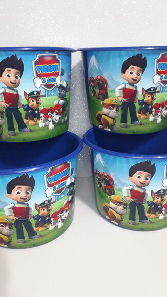 Lembrancinha Patrulha Canina Balde de Pipoca 1,5l Personalizado