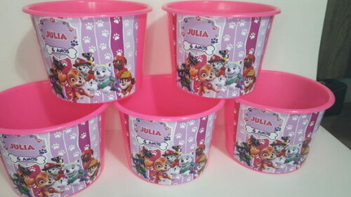 Lembrancinha Patrulha Canina Balde de Pipoca 1,5l Personalizado
