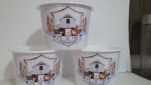 Lembrancinha Fazendinha Balde de Pipoca 1,5l Personalizado