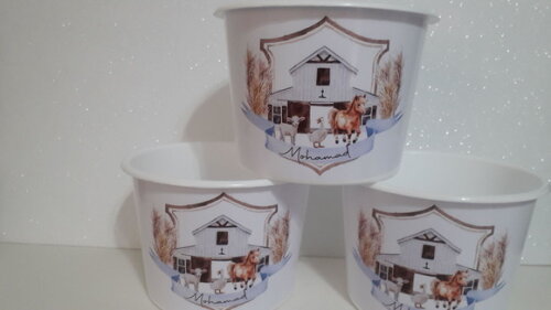 Lembrancinha Fazendinha Balde de Pipoca 1,5l Personalizado
