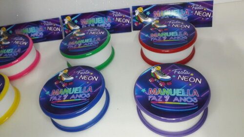 Lembrancinha Festa Neon Copo Retratil ou Copo Sanfonado