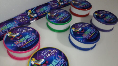 Lembrancinha Festa Neon Copo Retratil ou Copo Sanfonado