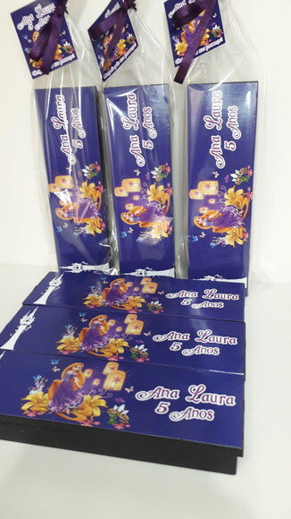 Lembrancinha Rapunzel Domino Personalizado