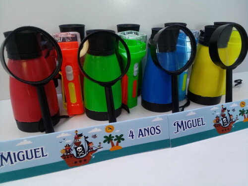 Kit Binoculo + Lanterna + Lupa Tema Pirata