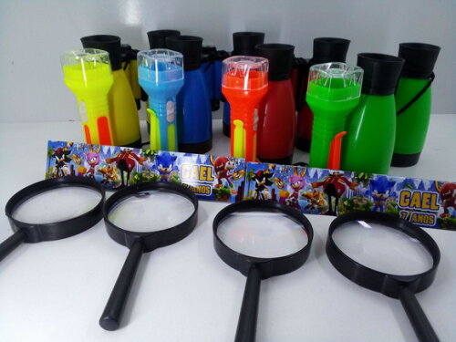 Kit Binoculo + Lanterna + Lupa Tema Sonic