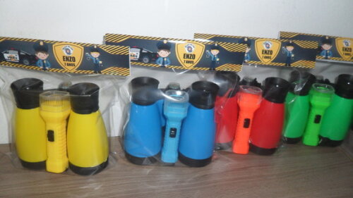 Kit Binoculo e Lanterna Tema Policial