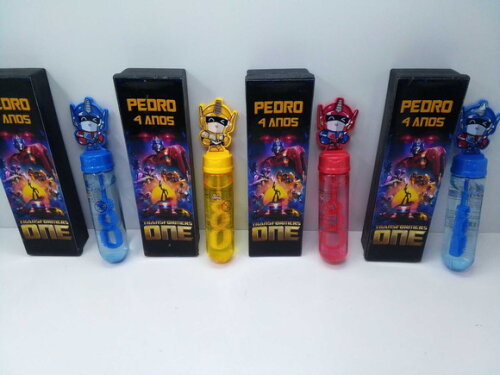 Kit Bolha de Sabão + Domino Tema Transformers