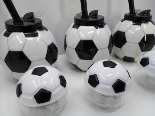 Kit Copo Bola com Canudo 300 ml + Mini Pote Bola Baleiro