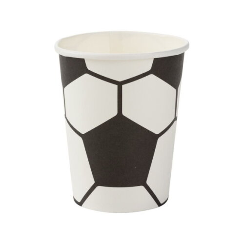 Kit Copo Descartável Futebol 270ml + Canudo de Papel