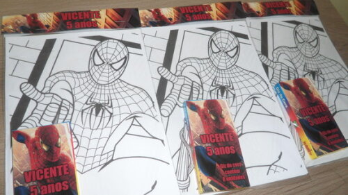 Kit de Desenhos para Colorir com Giz de Cera Homem Aranha