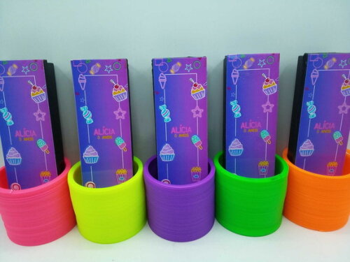 Kit Domino e Mola Maluca Tema Festa Neon