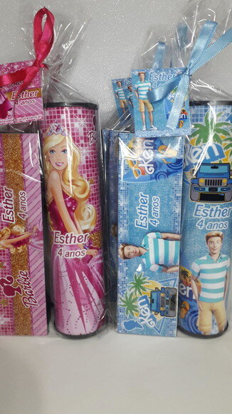 Kit Domino e Pega Varetas Barbi e Ken