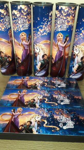 Kit Domino e Pega Varetas Personalizado Enrolados Rapunzel