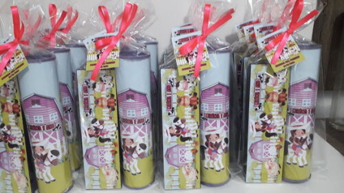 Kit Domino e Pega Varetas Tema Fazendinha Rosa
