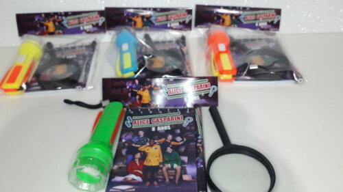 Kit Dpa Bloquinho + Mini Lápis + Lanterna + Lupa