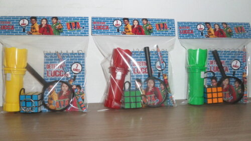 Kit Dpa Bloquinho + Mini Lápis + Lanterna + Lupa + Mini Cubo