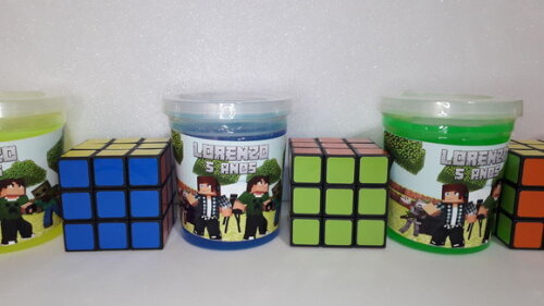 Kit Geleca + Cubo Magico Tema Minicraf