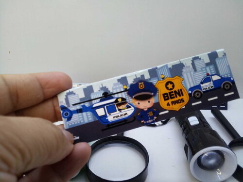 Kit Lanterna e Lupa Tema Policial