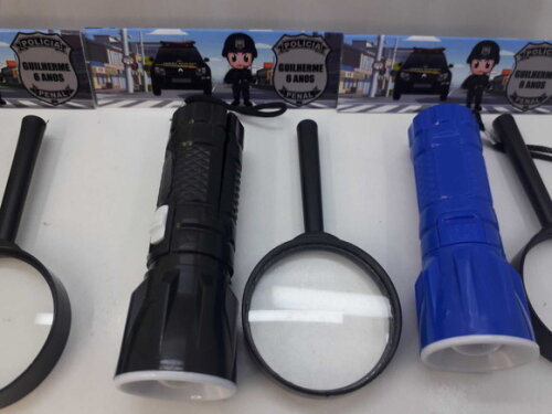 Kit Lanterna e Lupa Tema Policial