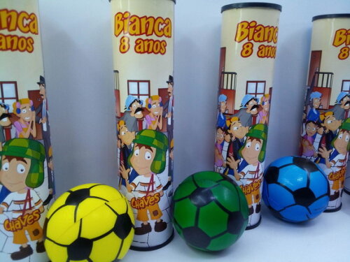 Kit Pega Varetas + Mini Bola Macia 6x6cm Tema Chaves