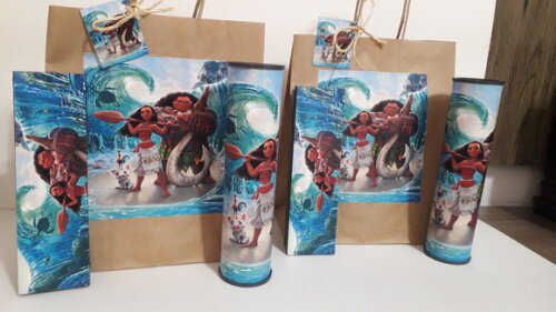 Kit Sacolinha + Domino + Pega Varetas Tema Moana