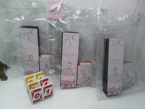 Kit Sacolinha Cristal + Domino e Mini Jogo Mau Mau Bailarina